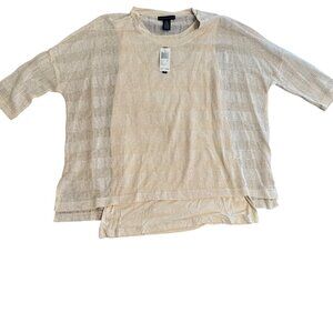 Grace Elements Womens Beige Knit Top With Attached Tank XL
